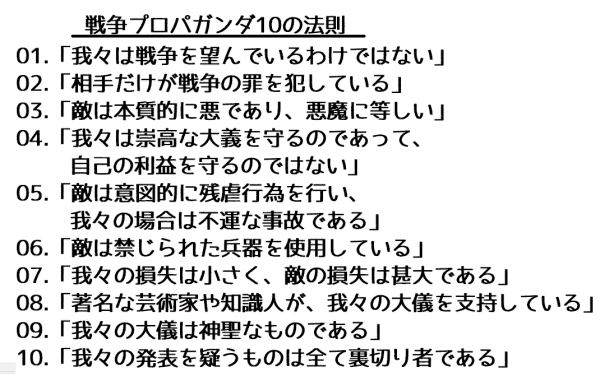 戦争プロパガンダ10の法則